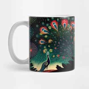 Peacock Firework Mashup Mug